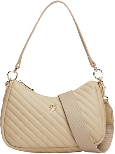 Tommy Hilfiger POPPY REFORM SHOULDER BAG QU Schultertasche Damen, Beige (Beige), O im Sale